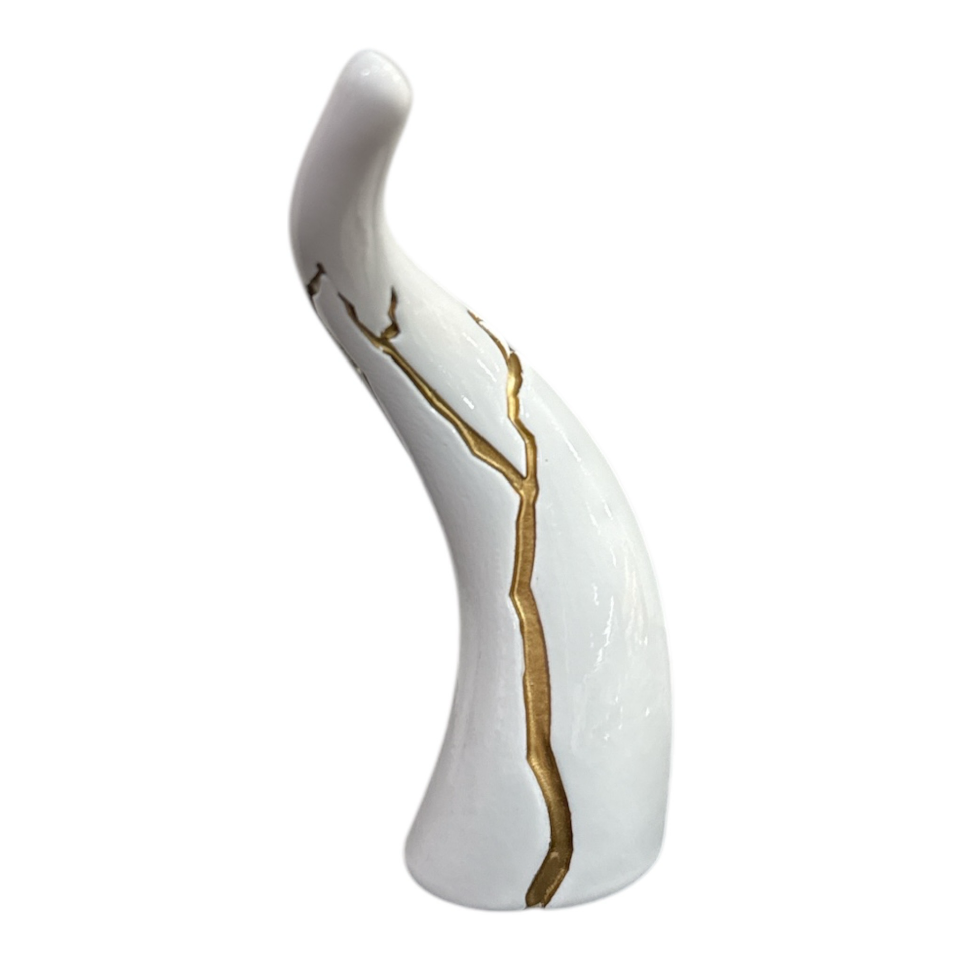 Corno bianco incisione oro cm.10,5 - Sequenze