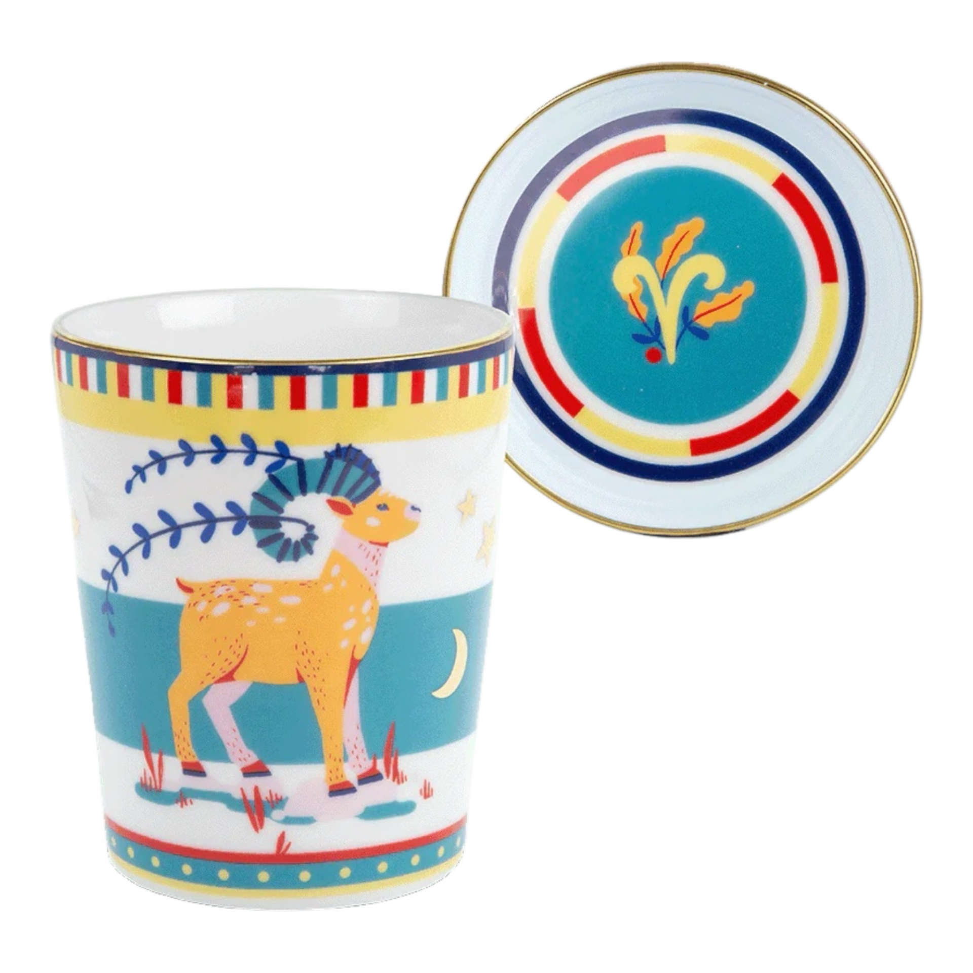 Zodiac Vibe - bicchiere con piattino/coperchio