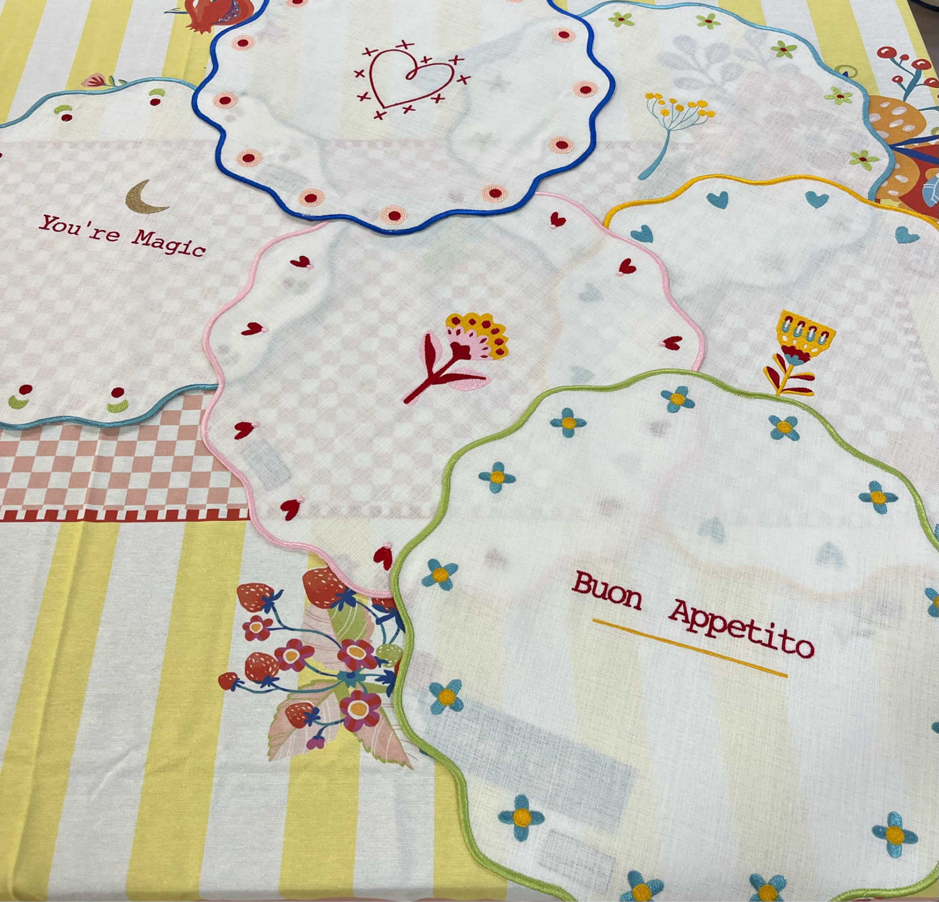 Tovaglietta tonda varie fantasie - Baci Milano Mamma Mia