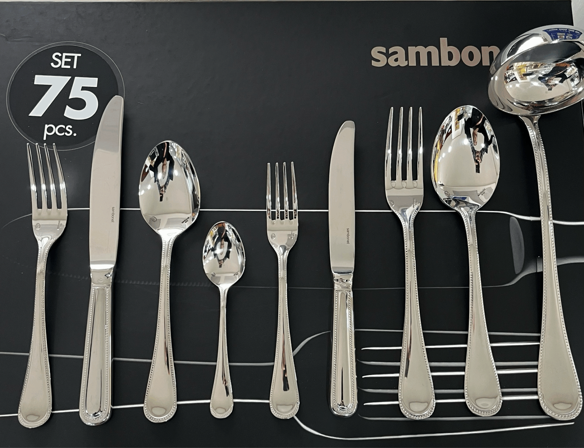 Perles Sambonet - servizio posate 75 pezzi