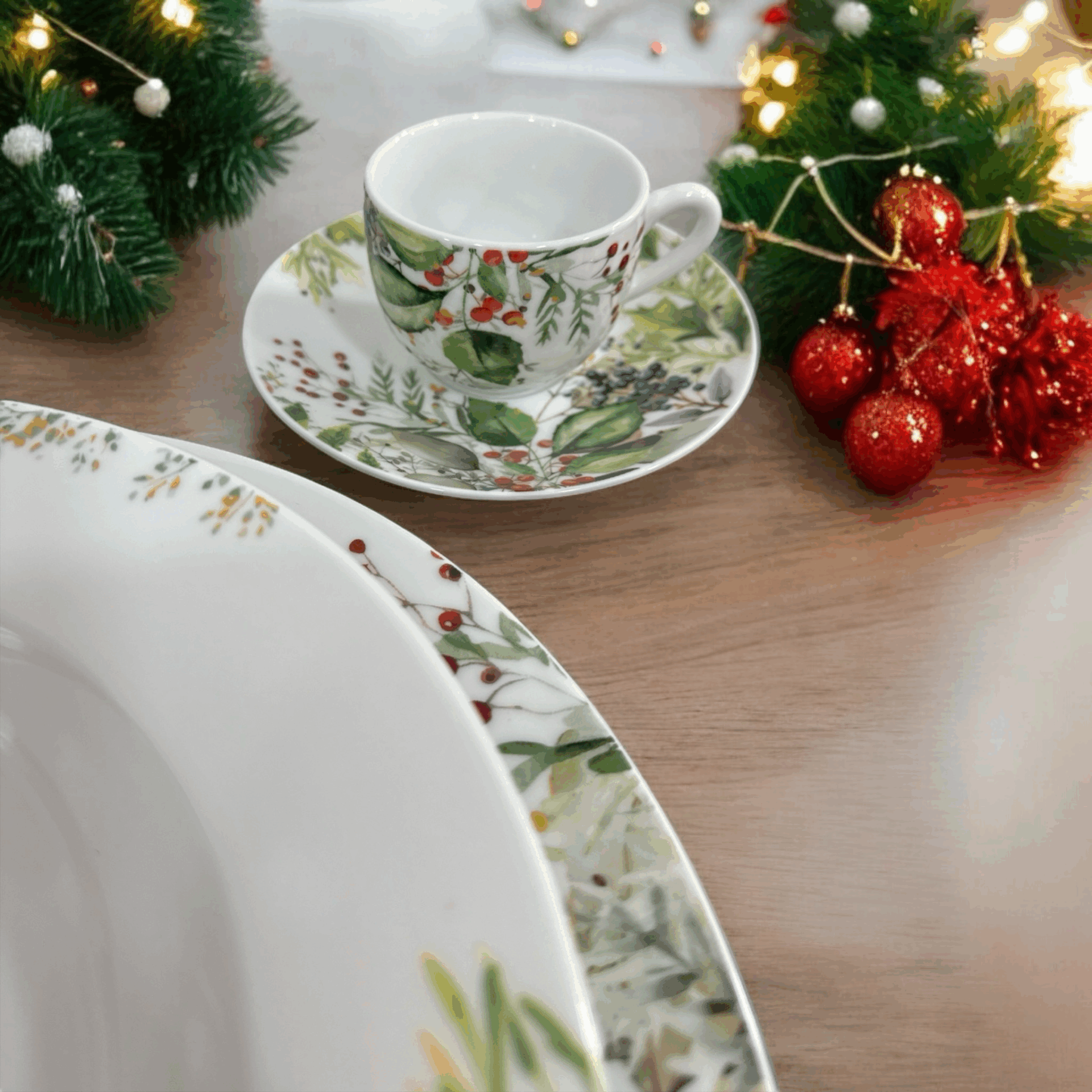 Set 6 tazze caffe con piattino - Winter Garden Galbiati