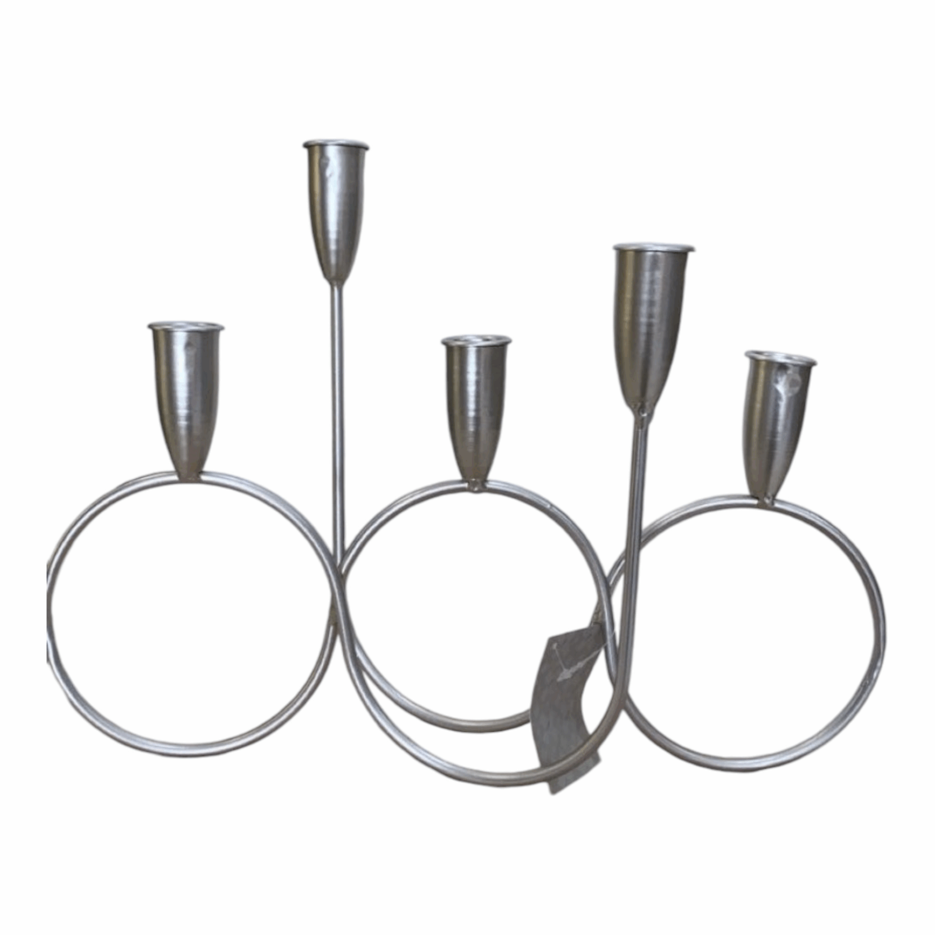 Candelabro 5 fiamme metallo argento