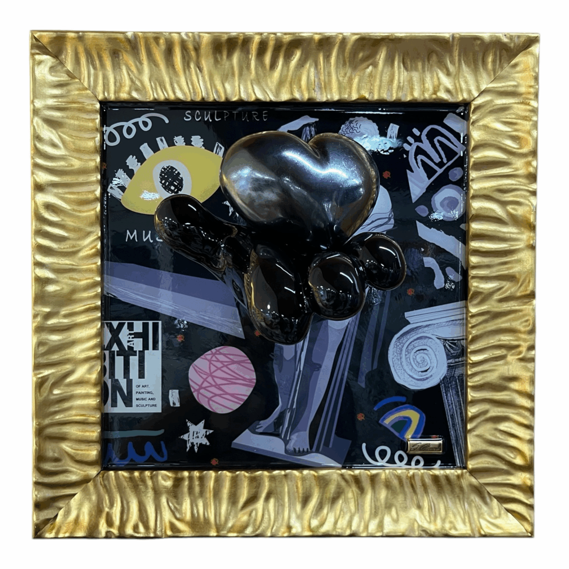 Quadro con mano Amore oro - Gli unici Macri