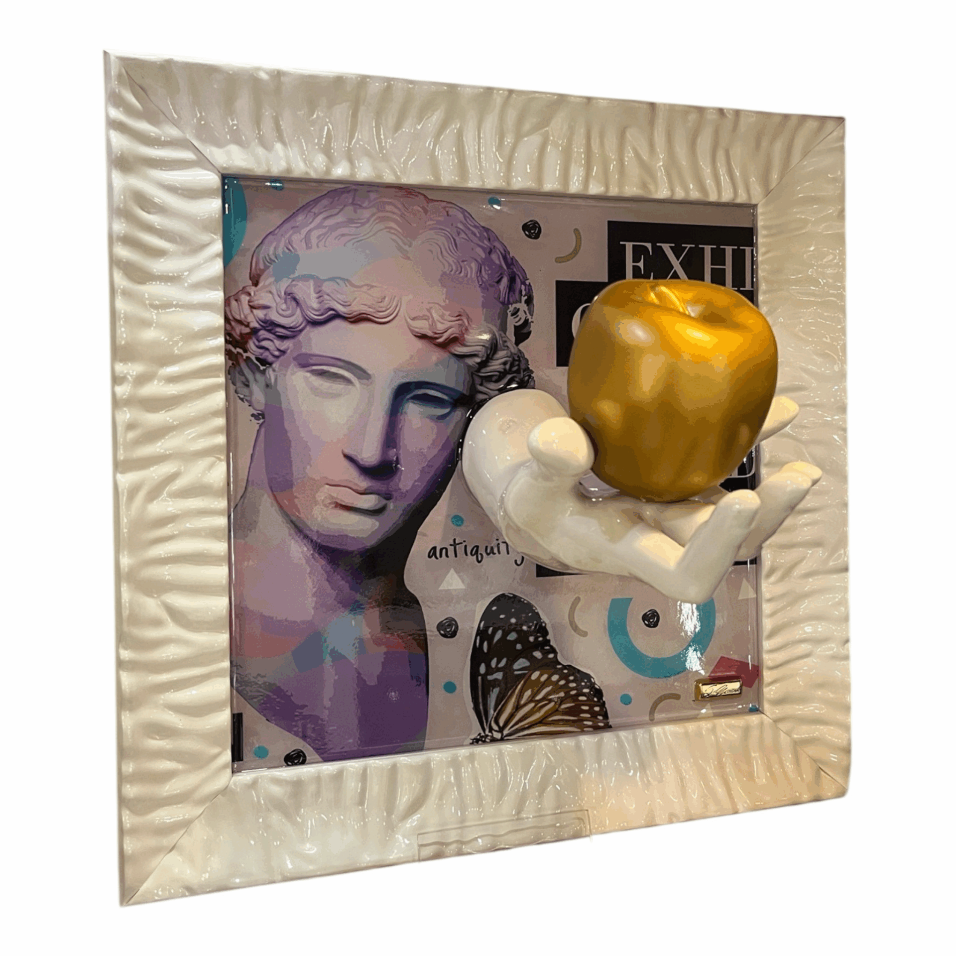 Quadro con mano La Mela bianco - Gli unici Macri