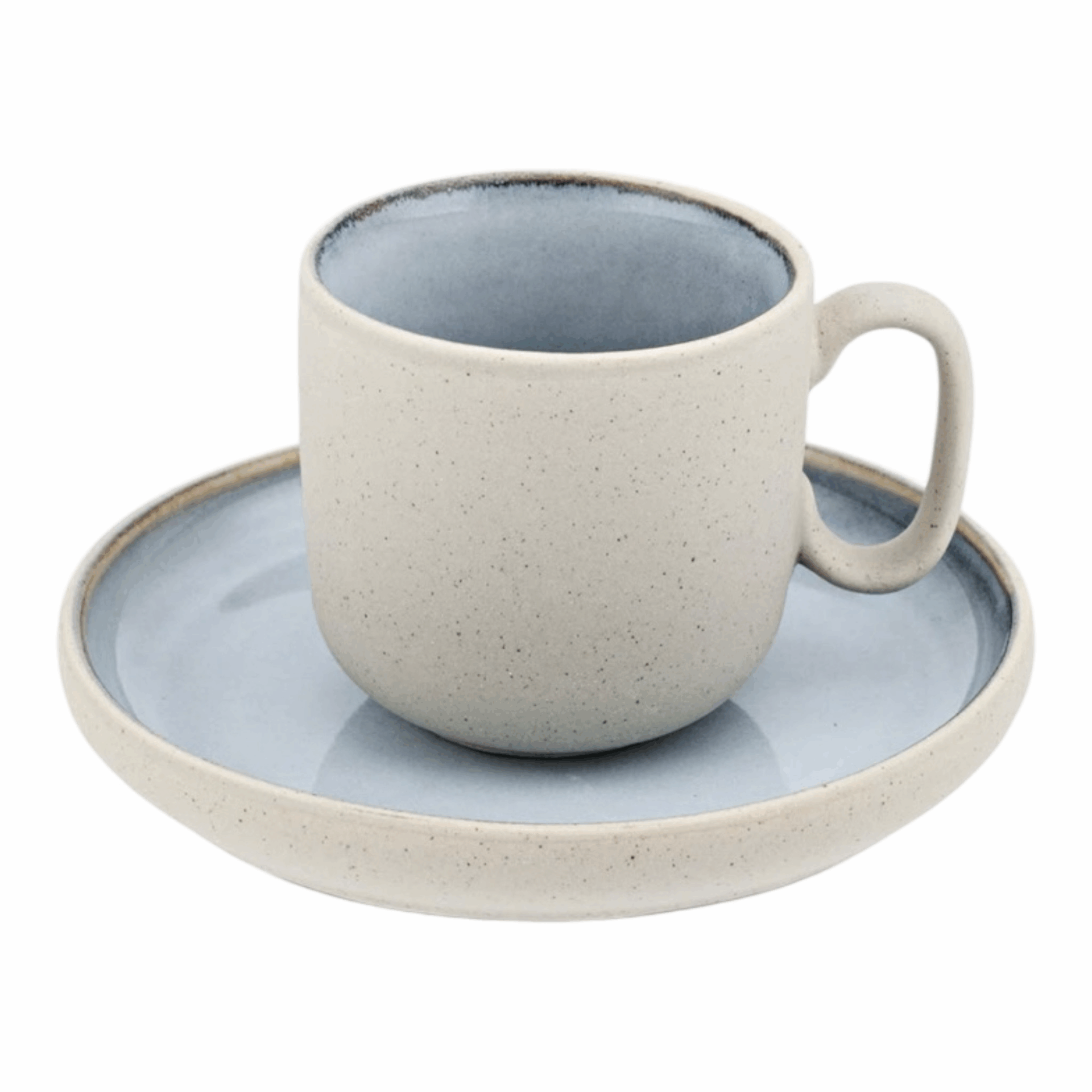 Set 6 tazze caffe con piattino - Arpeggio Ceruleo Rose e Tulipani