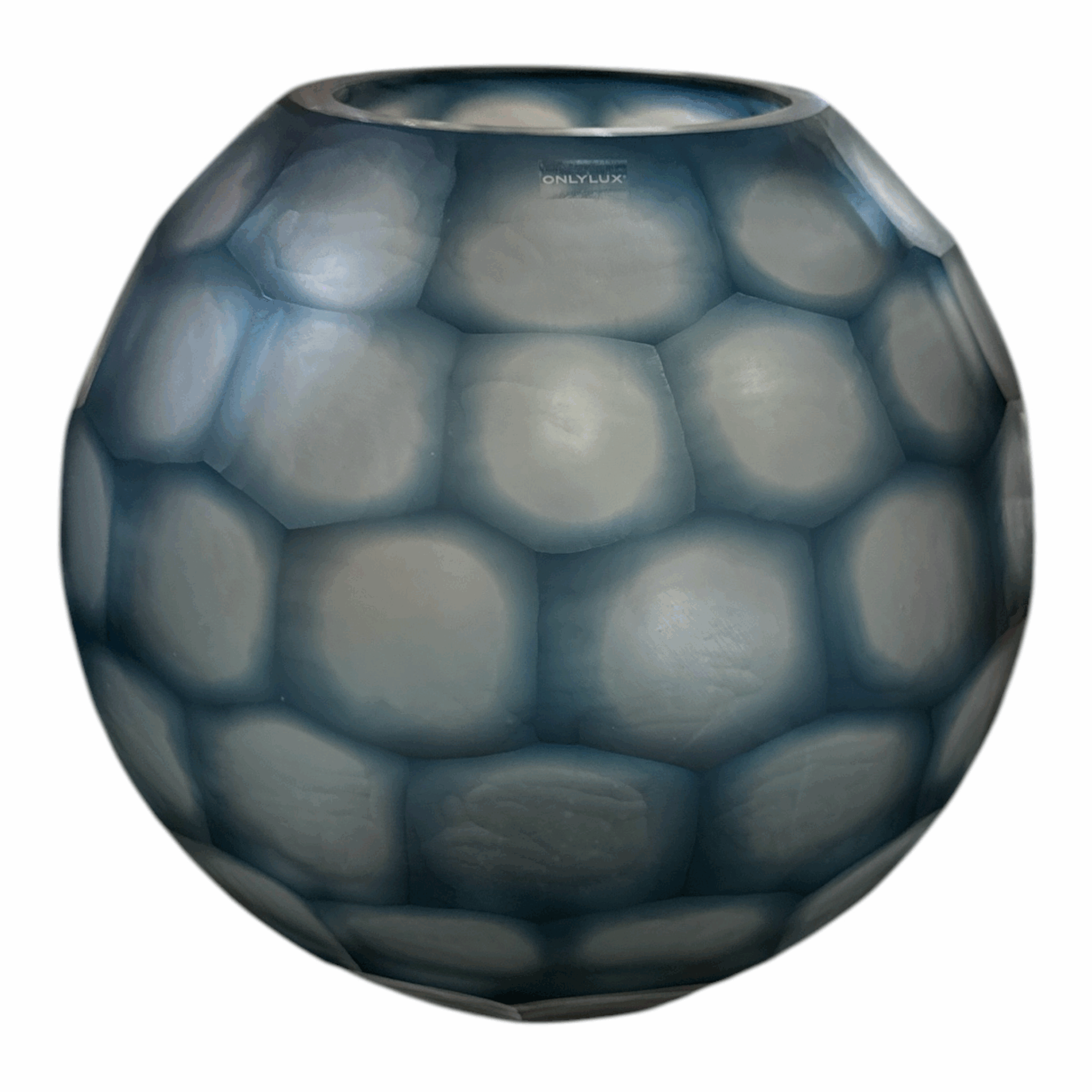 Geode - Vaso tondo cm.27,5 blu Onlylux