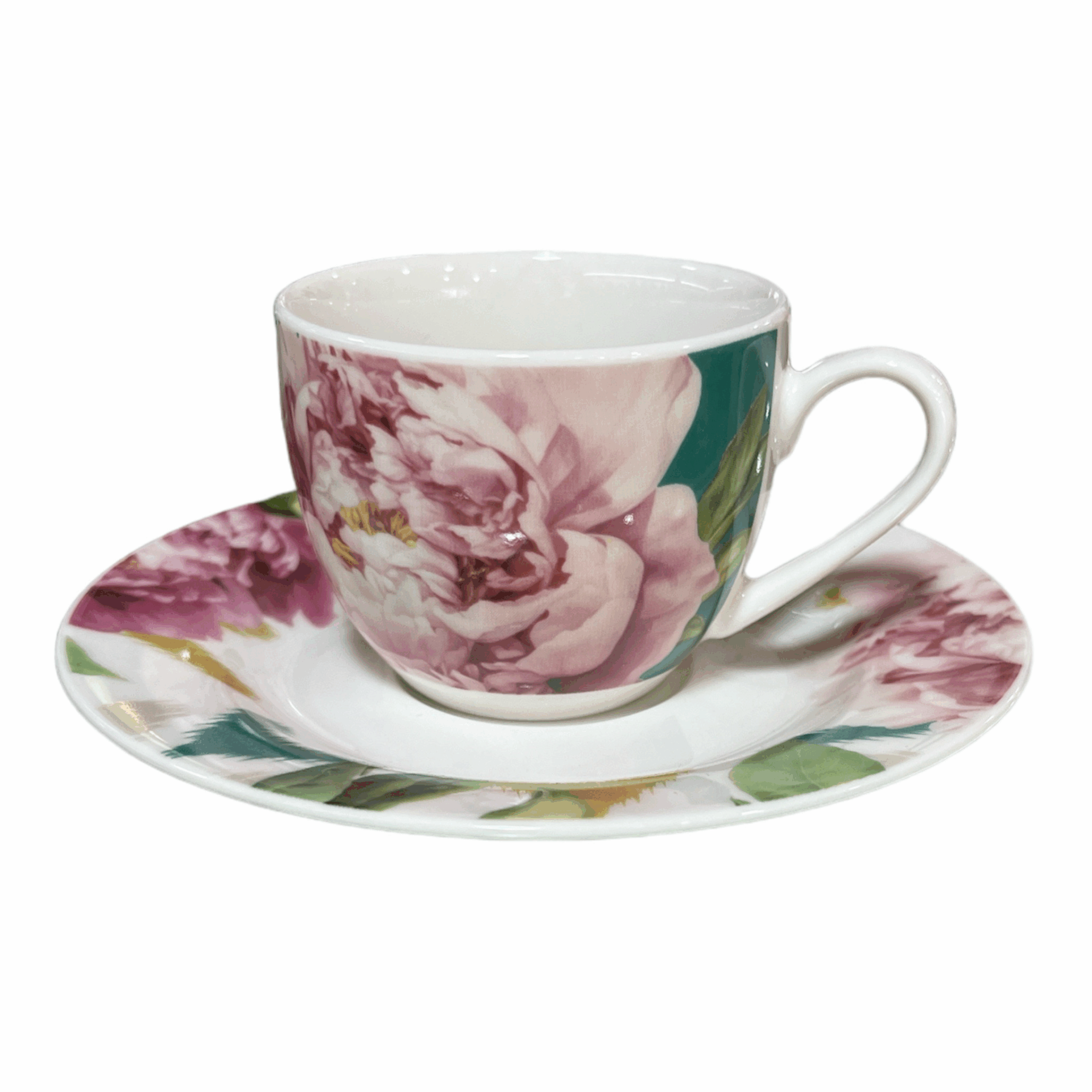 Set 12 tazze caffe con piattino - Peonia Galbiati