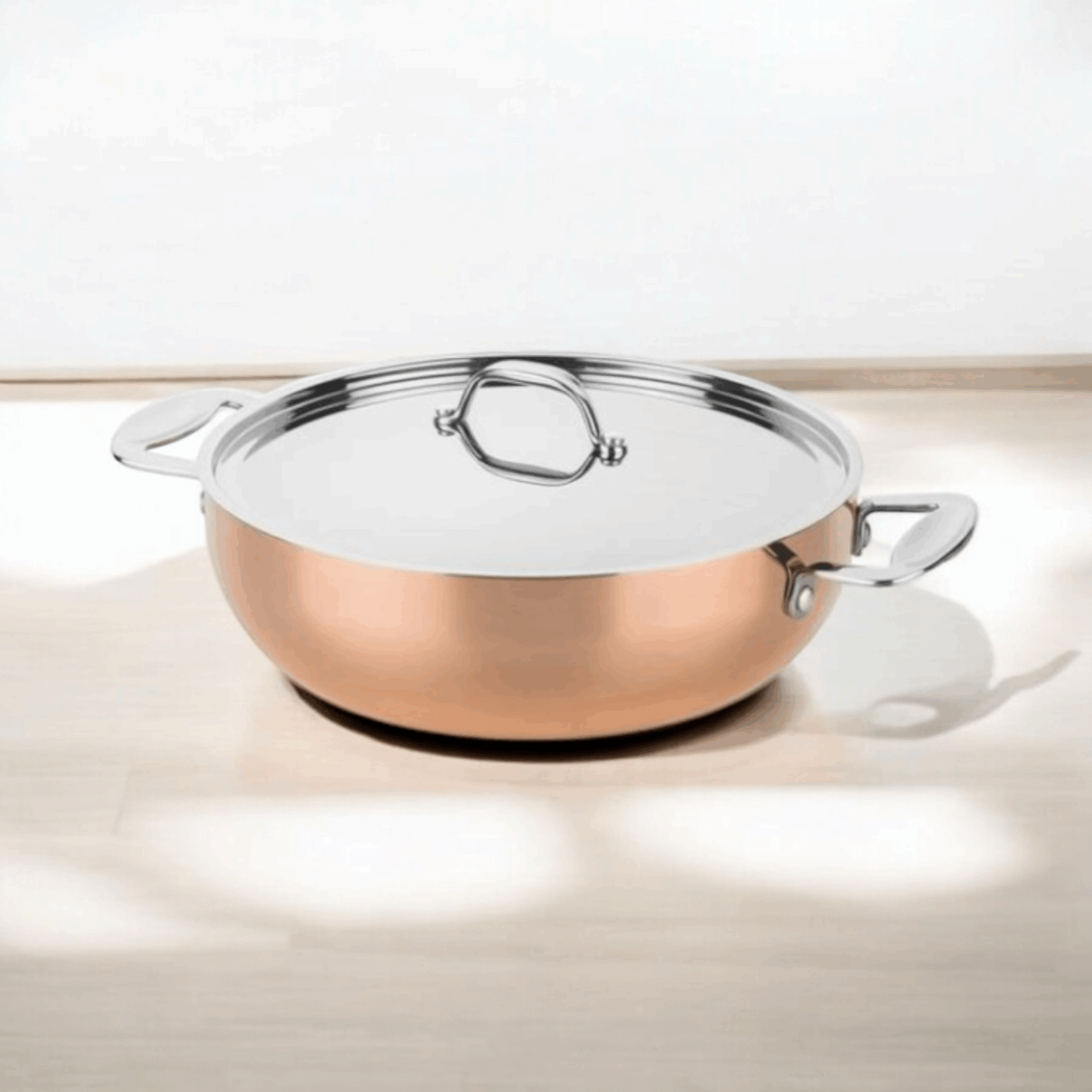 Tegame con coperchio cm.28 - Toscana Rame per induzione Mepra