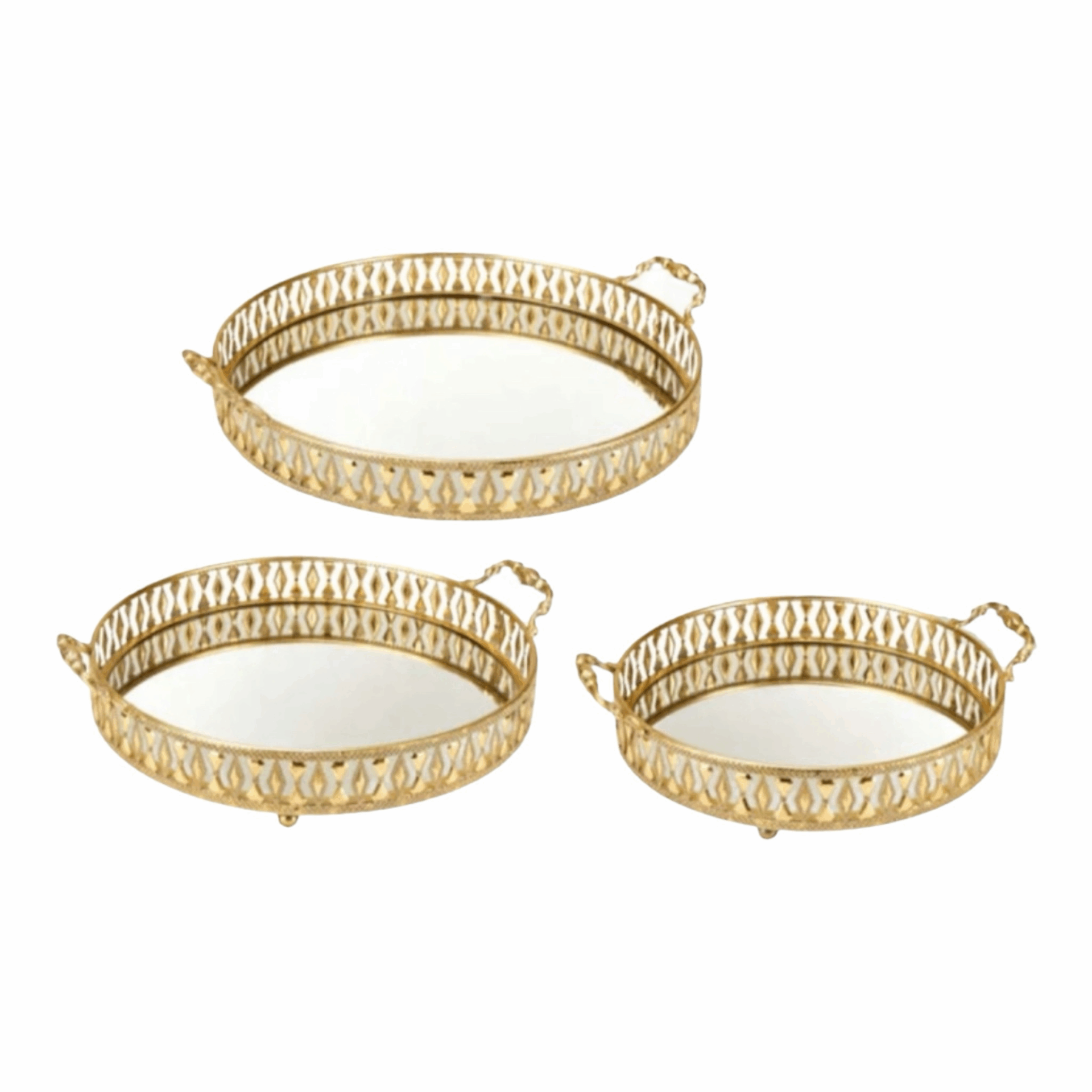 Set 3 vassoi Elsa Oro e specchio - Fade