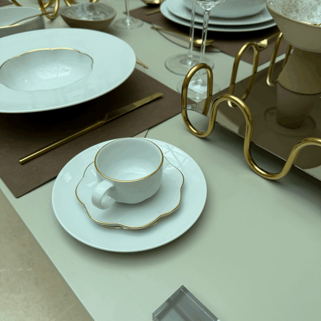12 tazze caffe con piattino - Sonetto oro Rosenthal