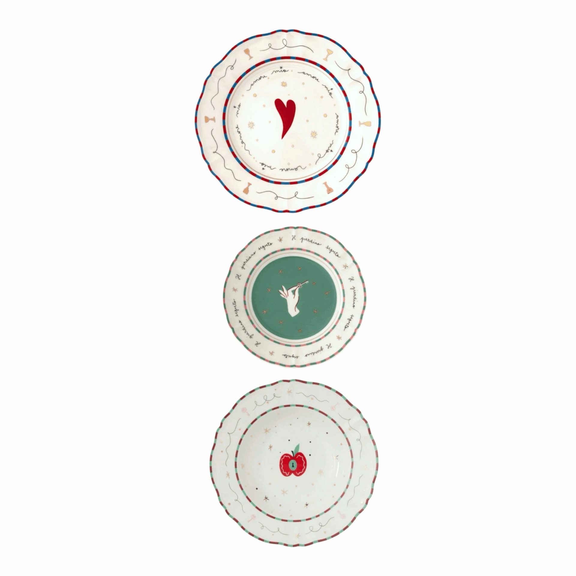 Set 3 piatti posto tavola Pangea - Il Frutto Della Passione La Tavola Scomposta Bitossi