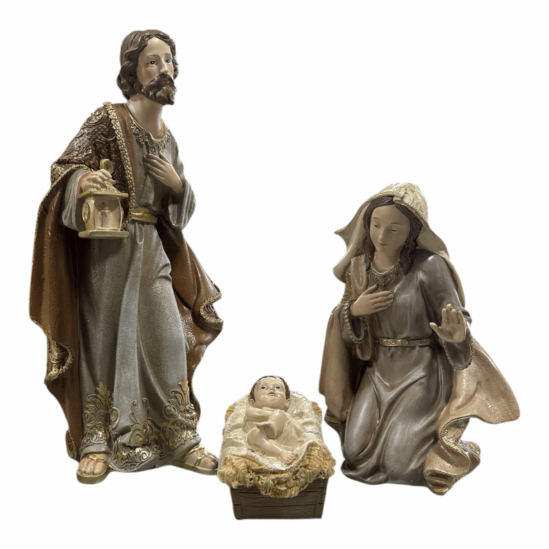 Holy Family - set 3 pezzi presepe bronzo