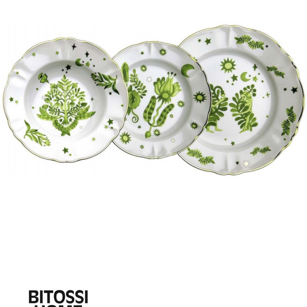 Set 3 piatti posto tavola - La Tavola Scomposta verde Fabula Bitossi