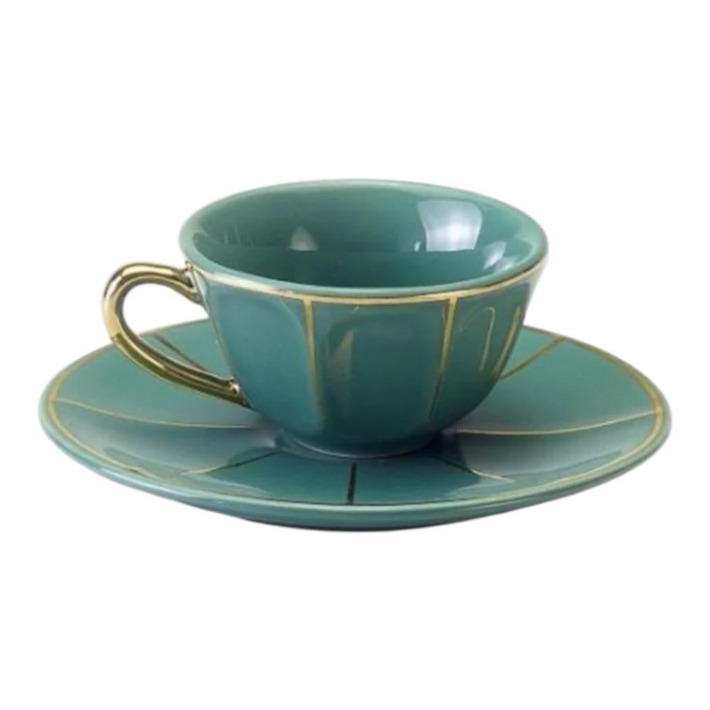 Tazza caffè con piattino - Vintage verde - Bitossi