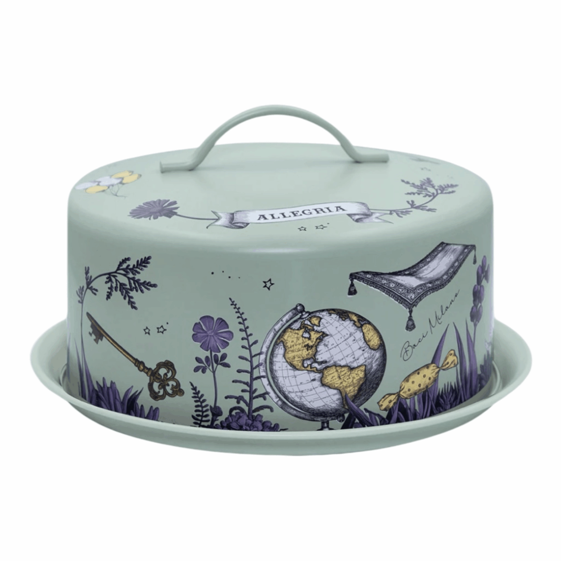 Piatto torta con cupola - Allegria Baci Milano