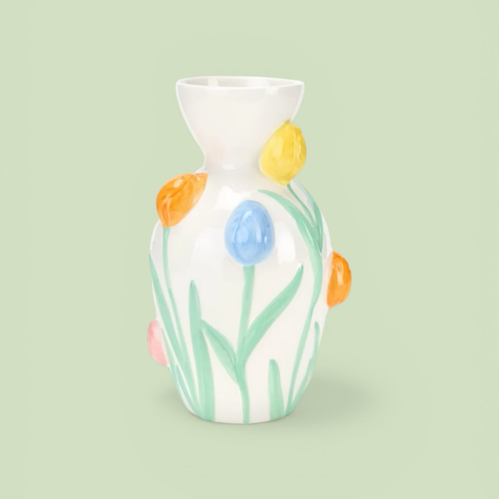 Tulipani - vaso bianco cm.13x24