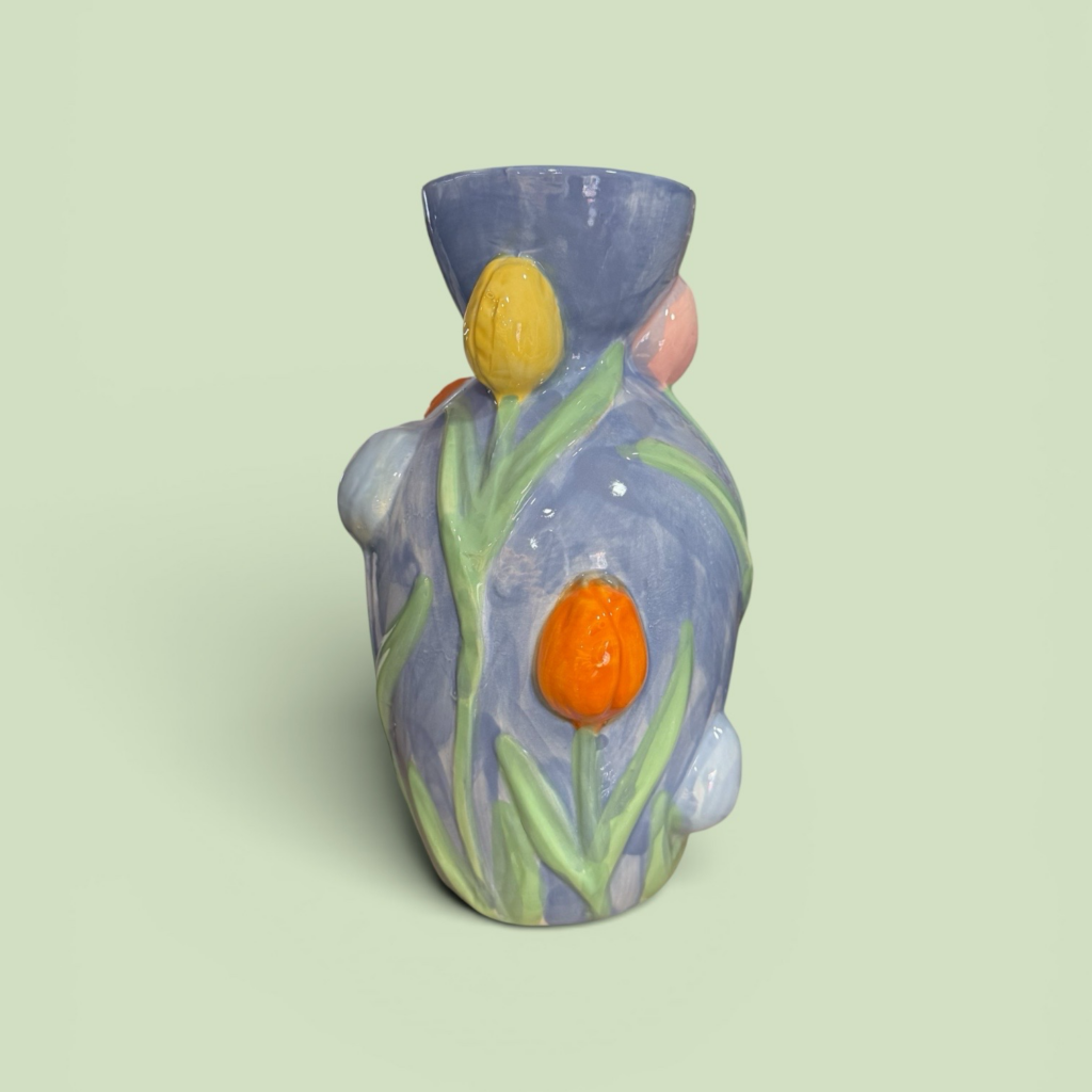 Tulipani vaso blu - cm.13x24