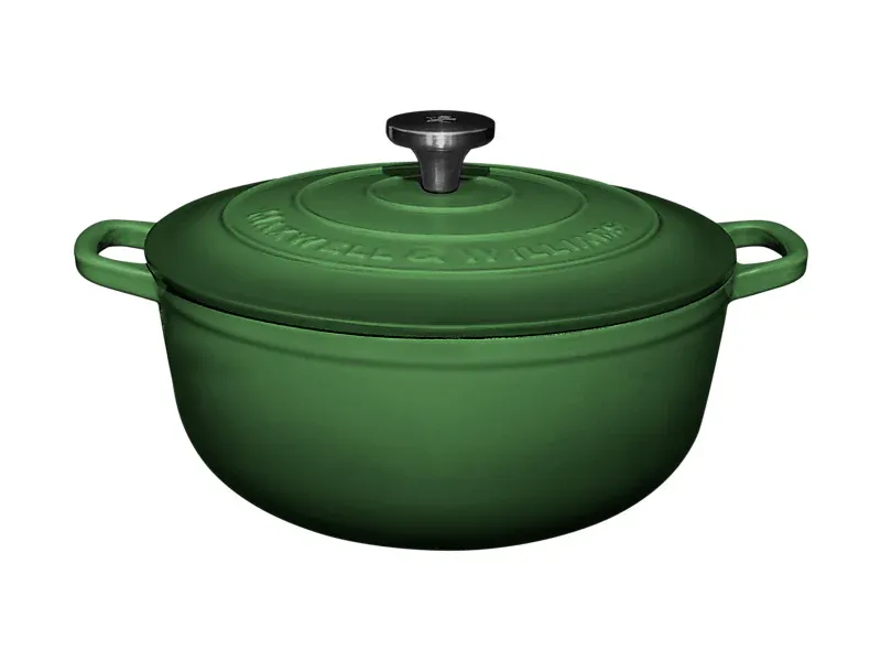 Cast Iron Casseruola rotonda verde + misure - Maxwell & Williams