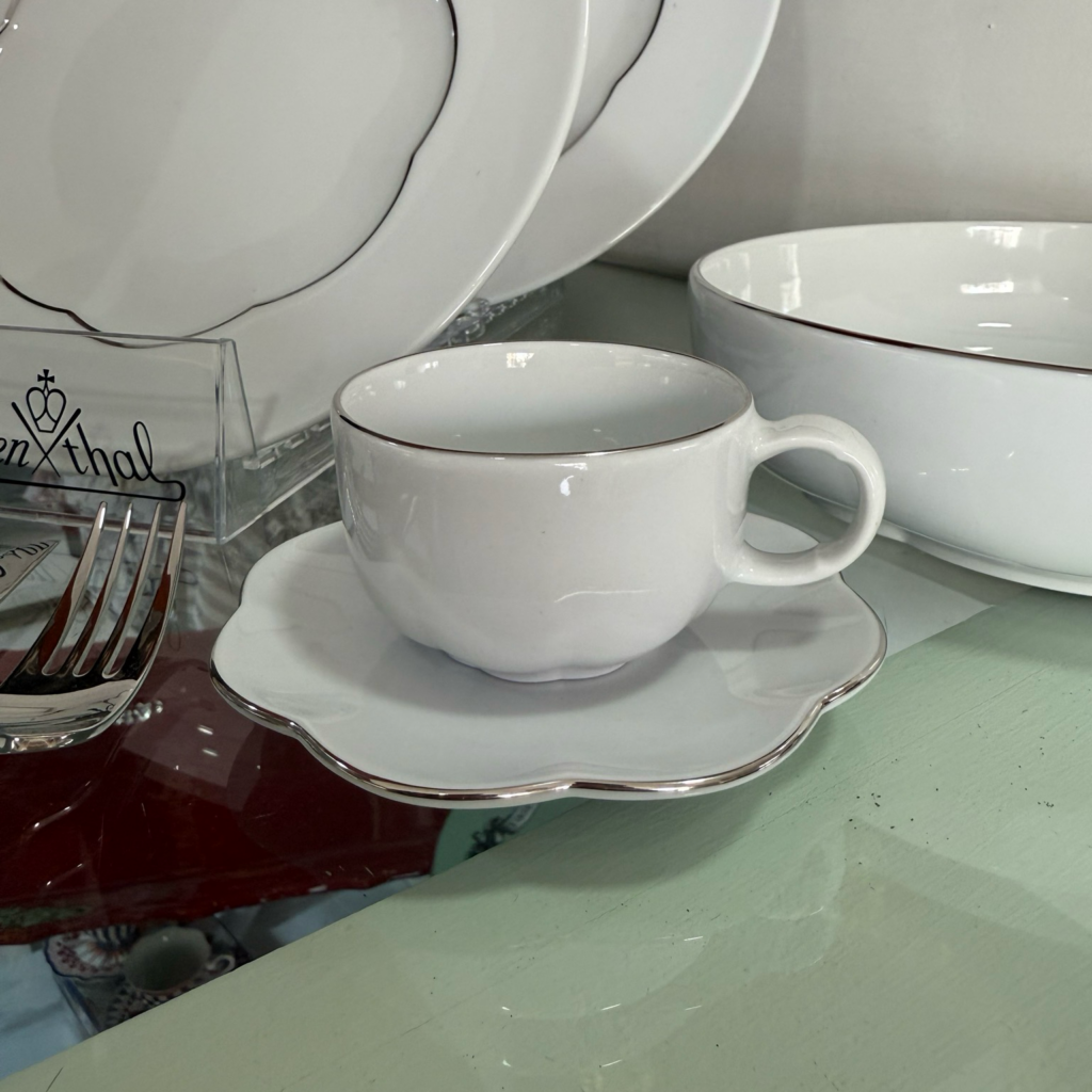 Sonetto Rosenthal filo platino - Set 12 tazze caffe con piattino