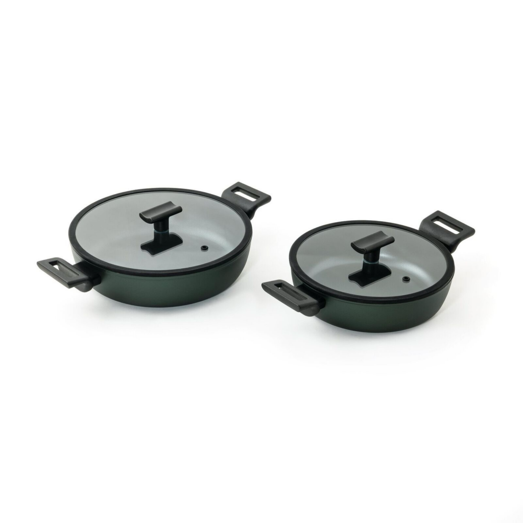Casseruola bassa con coperchio + misure - Titan Pro Green Sambonet